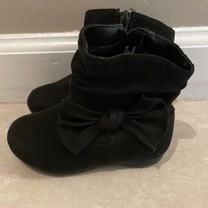 Wonder Nation Black Toddler Girl Boots size 6